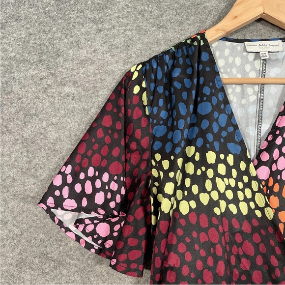 NEVER FULLY DRESSED Dress Size UK 10 Womens Contrast Leopard Wrap Mini Short - Picture 3 of 11